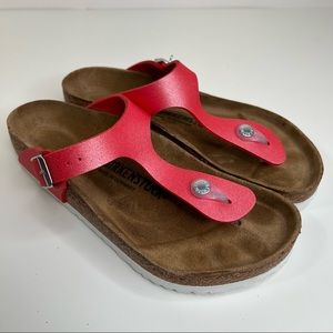 Birkenstock Gizeh Leather All White Thong Sandals Sale Clearance